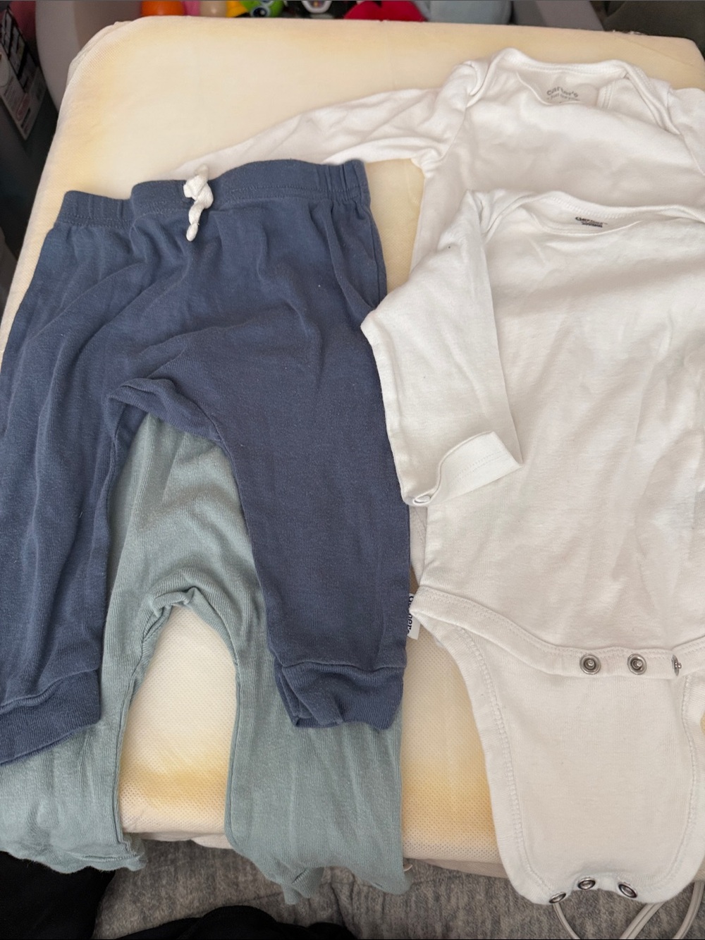 Kids Navy and Light Teal Bottoms - Soft Stretch Pants